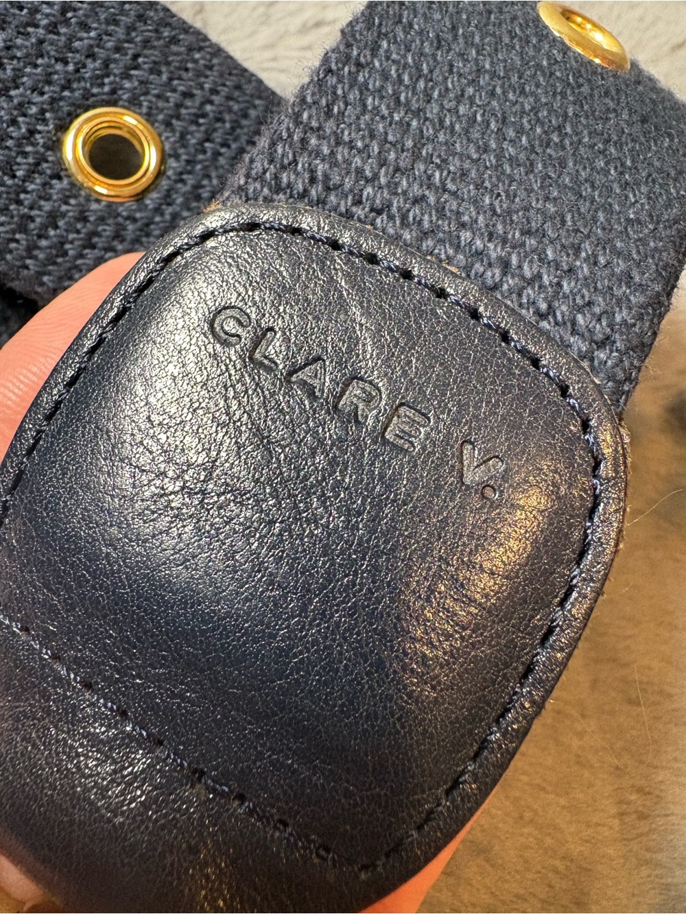 Clare V Navy crossbody straps with grommets - Picture 4 of 6
